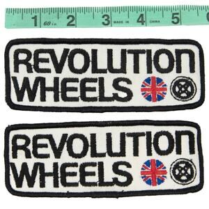 Vintage Black And White Revolution Wheels Racing Patch